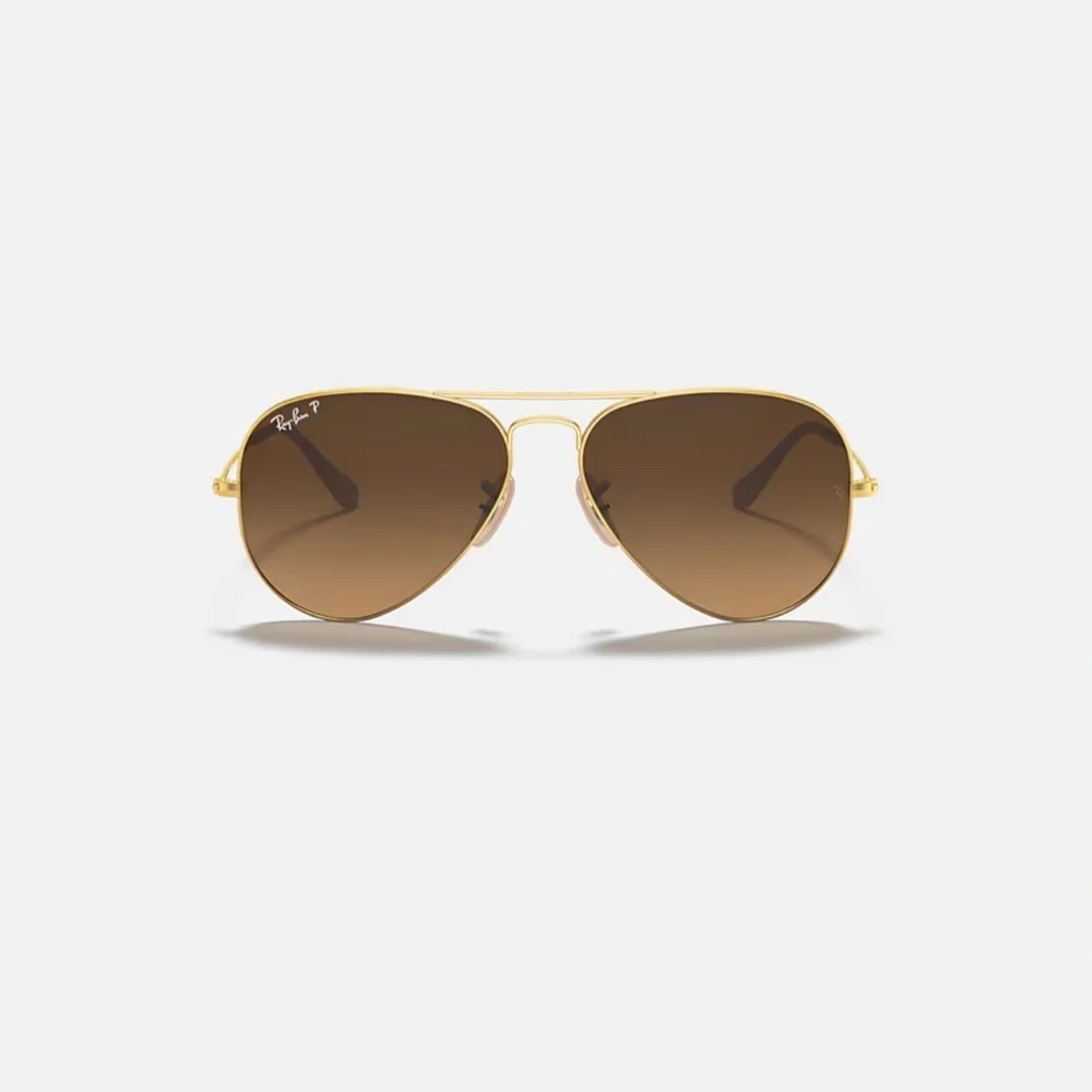 Ray Ban Sunglasses RB3025 001/M2 Polarized Aviator Large Metal 58-14 - Gold Brwn - Picture 6 of 14